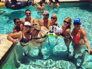 Group photo in the pool