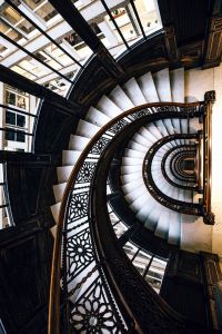 Birds eye view of stairs 