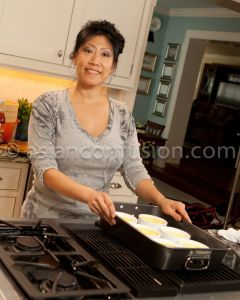 Lady making a dish