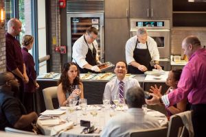 People enjoying dinner