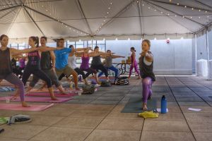 People doing yoga