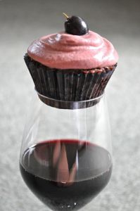Red wine and cupcake